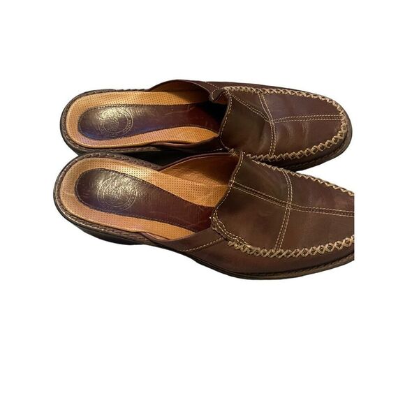 Nurture Aloha Womens Brown Slides Slip-On Leather Clogs Shoes Size 7.5M - Picture 3 of 16